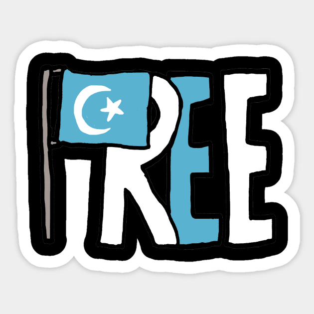 Free The Uyghurs Sticker by Mark Ewbie